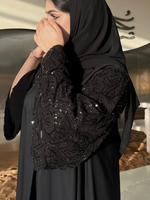 Robe Abaya Zifeng OEM à la mode, musulmane, du Moyen-Orient, noire, perlée, ethnique, brodée de perles de neige