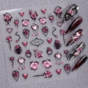 Pegatinas 3D de Rosas Estilo Gótico 2025, Decoración de Uñas con Rosas de Plástico, Venta Caliente, DIY - Product Image 4
