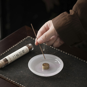 Porte-encens en verre chinois avec support pour aromathérapie, décoration zen pour la maison, fait à la main - Product Image 2