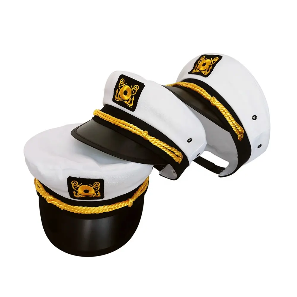 ผู้ผลิตในระยะยาวขายส่งคลาสสิกสีขาวหมวกกัปตันเรือยอชท์หมวกกองทัพเรือ