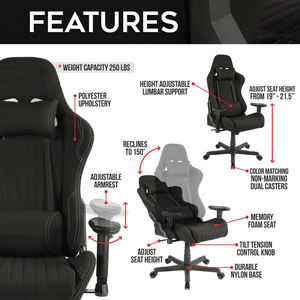 AJUNION Novo Design Reclinável Ergonômico Giratório Grande Assento Gaming <span class=keywords><strong>Chair</strong></span> Heavy Duty Aço Gamer Computador Gaming Cadeira Elevador - Product Image 5