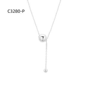 Collar con Colgante Amy Amy, Plata 925, Bañado en Rodio, Cadena de Serpiente Minimalista para Mujer, Uso Diario - Product Image 3