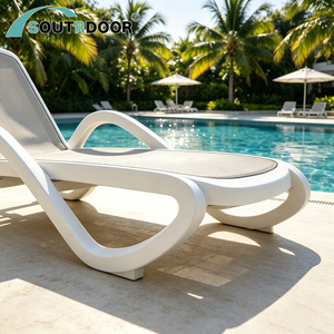 Chaise longue <span class=keywords><strong>de</strong></span> jardin moderne S&R, chaise longue portable en plastique pour l'extérieur, pour la plage, la <span class=keywords><strong>piscine</strong></span>, la cour, l'hôtel, le salon, la villa - Product Image 6
