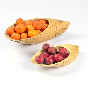 Bamboo <b>Root</b> Carving Fruit Plate Handmade Wooden Pattern Serving Tray Home Use - Product Image 3