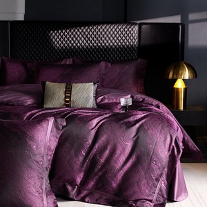 Ánh Sáng Sang Trọng 50S Cotton Nhà Dệt Độ Chính Xác Cao Thổ Cẩm Sợi Nhuộm Jacquard Chăn Bìa 4Pcs Ga Giường Bộ Đồ Giường Bộ - Product Image 3