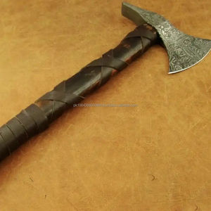 Ejes de acero de Damasco de alta calidad de MS-Factory Uso multiusos con mango de madera de diferentes colores Diseño popular Logotipo OEM personalizado - Product Image 1