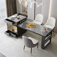 Table à manger îlot en ardoise de luxe léger, intégrée, rétractable, multifonctionnelle, petite et moderne, pour cuisine domestique, bar, hôtel, salle de sport