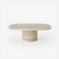 Table basse en marbre de luxe de forme carrée Newstar Stone Design, table basse de salon, design moderne, table basse en travertin