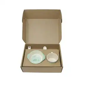 Tigelas de cerâmica personalizadas para alimentos, copos, produtos Kraft, embalagem de papel ondulado, caixa de embalagem com inserção, por atacado
