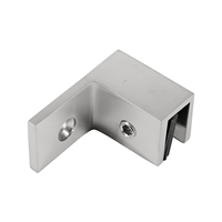 Clip en laiton massif pour porte en verre sans cadre - Connecteur mural à 90 degrés pour panneau en verre trempé de salle de douche (6-12 mm)