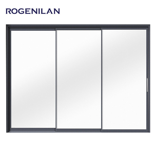 Portes coulissantes en aluminium à double vitrage avec cadre en aluminium ROGENILAN, design moderne, rail en acier inoxydable - Product Image 3