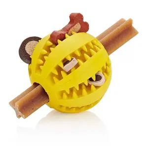 Hot Sale Interactive indestructible Durable Dog Teething Toys Dog IQ Food Leakage Puzzle Slow Eating Treat Ball Toy