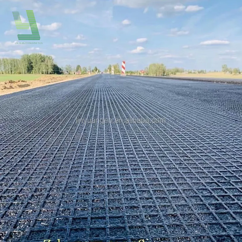 Glass Fiber Geogrid For Asphalt Road 30kn 50kn 80kn 100kn 150kn Knitted Asphalt Reinforcement Fiberglass Geogrid