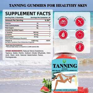OEM ODM vitamina A L-tirosina y licopeno gomitas bronceadoras productos de belleza para la piel bronceado saludable para adultos antioxidante eficaz - Product Image 2