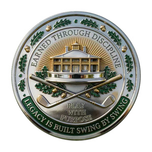 Pièce de monnaie commémorative Augusta Masters de Golf, artisanat métallique, ornement carte du parcours, souvenir pour les fans de golf, médaille ronde portable - Product Image 3