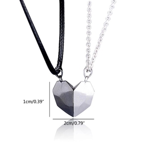 Collier de <span class=keywords><strong>couple</strong></span> séparé en deux, pendentif en forme de cœur, <span class=keywords><strong>cadeau</strong></span> romantique pour anniversaire, 2 pièces, chaîne à maillons, collier en alliage de zinc - Product Image 6