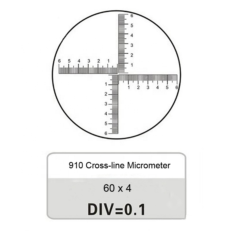 Reticle Accurate Calibration Slide, 0.01mm Dot Crosshair Microscope