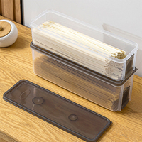 Récipient de stockage rectangulaire pour céréales de cuisine Boîte de stockage pour pâtes italiennes Boîte à nouilles quantitative en plastique