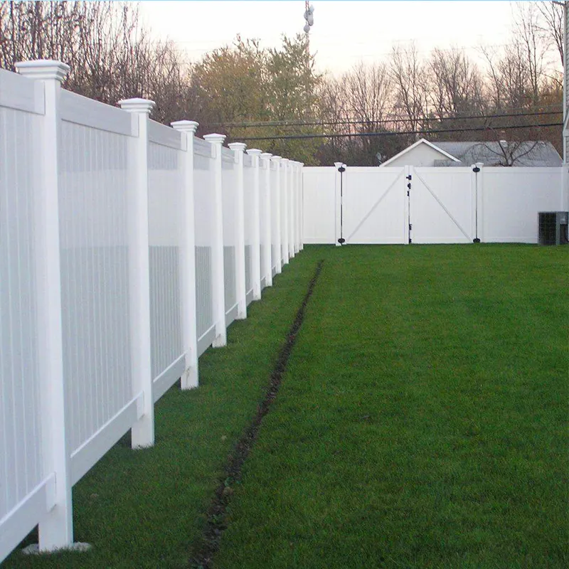 Fentech-Paneles de valla de privacidad completa con poste, plástico, PVC, vinilo, blanco, 6x8 pies