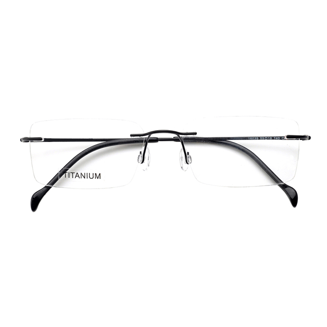 Ready Stock High Quality Pure Titanium Optical Frame Glasses Rimless Rectangle Classic Gold-Colored No MOQ Rimless Titanium