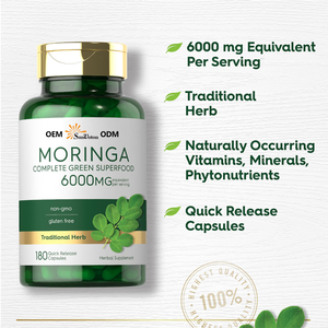 Capsules de Moringa à marque propre pour la vente en gros mondiale – Extrait végétal pour renforcer l'immunité, stimuler le métabolisme énergétique et favoriser la détoxification - Product Image 3