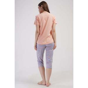 Combinaison de nuit ovale à manches courtes et col rond pour femmes - Product Image 1