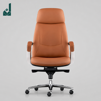 Chaise de bureau de luxe italienne haut de gamme en cuir, chaise d'ordinateur confortable, chaise de bureau de direction en cuir de vachette