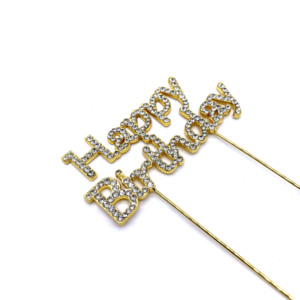 Decorazione per <span class=keywords><strong>Torta</strong></span> 'Happy Birthday' con Strass Cristallini Lucidi all'Ingrosso per Feste di <span class=keywords><strong>Compleanno</strong></span> - Product Image 4