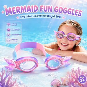 Gafas de Natación XIALE con Diseño de Cola de Sirena 3D para Niños, Antivaho, Anti-fugas, Silicona Suave, Protección UV para Niñas - Product Image 2