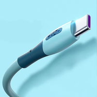 Câble USB Type C en silicone liquide, charge rapide 3A, cuivre pur, blindage en nylon tressé, 1,2 m pour iPhone et Android
