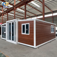 Maison préfabriquée économique en conteneur pliable et extensible de 40, 30 ou 20 pieds, avec cuisine préfabriquée, pour habitation ou usage portable