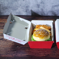 Boîte à hamburger en papier kraft avec doublure intérieure résistante à la graisse pour la vente en gros et la livraison de hamburgers