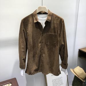 In bianco Su Misura di Stampa di Marchio A Buon Mercato Casa Manica Lunga di <span class=keywords><strong>Velluto</strong></span> A <span class=keywords><strong>Coste</strong></span> Polo T Shirt per Gli Uomini - Product Image 3