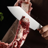 Couperet de cuisine japonais en acier inoxydable ensemble de couteaux de boucher et de chef tranchants avec poignées en bois et plastique pour trancher les aliments