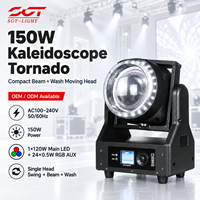 Projecteur de scène à tête mobile 150W, effet œil d'abeille unique, faisceau RGB Tornado Caleidoscope, Wash, DMX512 RDM, 18 canaux, gradation 32 bits, pour théâtre