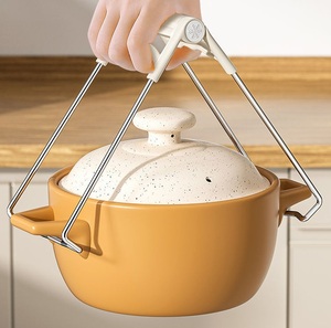 Ensemble de 2 pièces anti-brûlure Pince à main anti-brûlure Plateau de levage antidérapant Artefact de cuisine Bol - Product Image 4