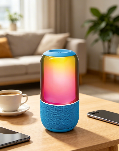 OEM Custom Logo 5W RGB Ambient Light Speaker Mini Portable Waterproof Wireless Audio Speaker for Promotion Gift