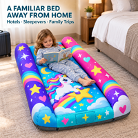 Lit de voyage gonflable pour enfants avec housse imprimée amovible, noyau d'air en PVC monobloc et sac de transport pour les collections de voyage personnalisées pour enfants