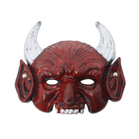 Masque de démon demi-visage amélioré en plastique, bricolage, commerce extérieur, carnaval, Halloween, maquillage, accessoires de costume, vente en gros transfrontalière