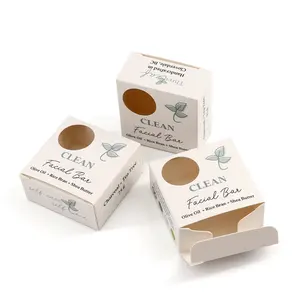 热卖定制印刷设计层压可回收白卡纸肥皂盒包装肥皂盒带窗口