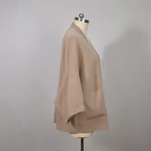 Japanese Style Solid Color Casual Soft Women Ladies Elegant 100% Wool Coat