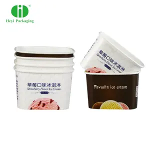 Custom Rectangular Ice Cream Square Paper Snack Cup