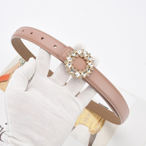 Cinturón de Cuero Genuino para Mujer con Hebilla de Aleación y Pedrería, Estilo Casual y Duradero para Jeans y Trajes - Product Image 3