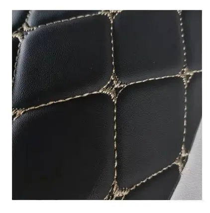 Embossed Sewing Pvc Leather Interior diamond quilted leather fabric For Sofa car Upholstery embroidery faux leather Foam
