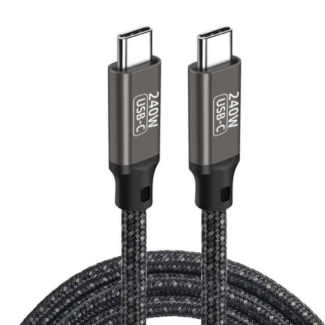 240W 48V 5A PD Charger USB-C Type-c Fast Charging Cable 1m 2m Nylon Braided Aluminum Shell Tipo Data Cables for Computer Use