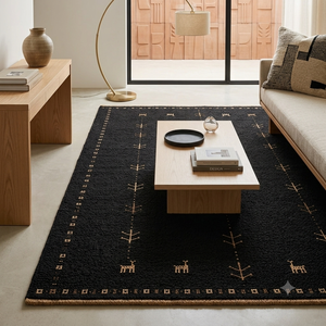 Modern Hand Knotted Wool Gabbeh Area Rug Minimalist Handmade Carpet for Living <b>Room</b> Bedroom Home Decor - Product Image 2