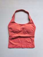 Débardeur de sport sans coutures à col halter avec rembourrage |   Camisole de yoga sexy à col carré |   Gilet de sport à haute élasticité pour femmes