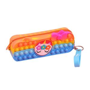 Gros Grande Capacité Mignon <span class=keywords><strong>Licorne</strong></span> Silicone Popit Fidget Trousse À Crayons École Papeterie Sac pour Filles ABI BY0104 - Product Image 1