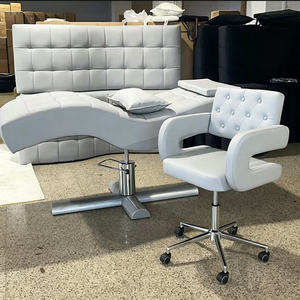 Beauty Salon Furniture Silver Technician Chair Luxury Modern Huydraulic Clinic Nail Salon <b>Stool</b> with Backrest - Product Image 3