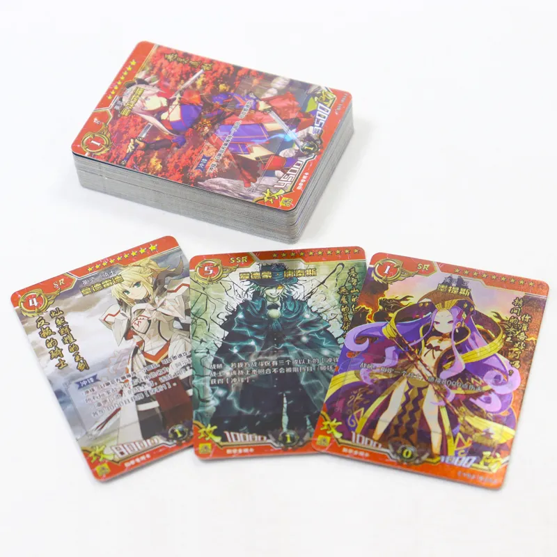 Personalizada Inglés Francés Español Japonés Idioma Poke Mon Personaje de dibujos animados Juego de cartas de papel Pokemoned Juego de cartas Poke-mon Card